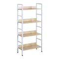 Produktbild: WOLTU Standregal mit 4 Ablagen Bücherregal Küchenregal Badregal aus Holz und Metal, Regale für den Abstellraum 60 x 27,5 x 126 cm Weiß + Hell Eiche RGB9304hei