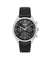 Produktbild: BOSS Chronograph Quarz Uhr für Herren Kollektion Gregor mit Schwarzes Lederarmband - 1514049