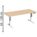 Produktbild: Geramöbel Schreibtisch Elevate Plus, buche / weiß, elektrisch höhenverstellbar, 180 x 63-128 x 80cm