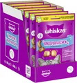 Produktbild: WHISKAS Knuspertaschen Katzensnacks mit Lachs 6 x 60g – Leckere Lachs-Snacks für Katzen