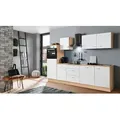 Produktbild: Menke Küchenblock, Weiß, Eiche Artisan, Holzwerkstoff, 3 Schublade(n),1 Schublade(n) Schubladen, einmalig seitenverkehrt montierbar, nur wie online abgebildet bestellbar, 280 cm, Küchen, Küchenzeilen & Küchenblöcke, Küchenzeilen mit Geräten