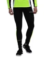 Produktbild: Airtracks Herren Thermo Funktions Laufhose Lang - Winter Running Tight - Warm - Atmungsaktiv - Reflektoren - schwarz - neon - M - Herren