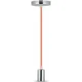 Produktbild: V-TAC LED-Zylinder-Kronleuchter aus Metall, E27-Lampenfassung (max. 60 W), L: 100 cm, Chrom/Orange