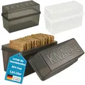 Produktbild: My-goodbuy24 Knäckebrotdose Knäckebrot Box mit Deckel - Brotbox - luftdicht - Aufbewahrungsbox - Transparent/weiß (2 Stück - mix)