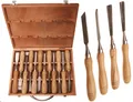 Produktbild: BGS! Schnitzwerkzeug-Satz 12-tlg Schnitzmesser Stecheisen Holz Schnitzen Schnitz