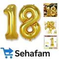 Produktbild: Hochwertiger Gold Zahlenballon 18 – 101 cm Heliumballon für feierliche Anlässe