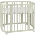 Produktbild: waldin Babybett, Olivgrün, Holz, Echtholz,Buche, Oval, 65.5x92 cm, FSC 100%, Babymöbel, Babybetten, Gitterbett
