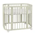 Produktbild: Waldin Babybett 5in1, Beistellbett aus Holz, Matratze, Belüftet, Boden 5-Fach Verstellbar, Olive