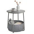 Produktbild: VASAGLE Beistelltisch rund Spanplatte dunkelgrau 45,0 x 45,0 x 50,0 cm, 1 St.