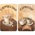 Produktbild: Herdabdeckplatte Universal Kaffee 2er Set, Für Alle Herdarten, Mehrfarbig, Gehärtetes Glas Mehrfarbig, Kunststoff (tpe) Hellgrau, Kunststoff Transparent - Mehrfarbig - Wenko