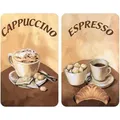 Produktbild: Herdabdeckplatte Universal Kaffee 2er Set, Für Alle Herdarten, Mehrfarbig, Gehärtetes Glas Mehrfarbig, Kunststoff (tpe) Hellgrau, Kunststoff Transparent - Mehrfarbig - Wenko