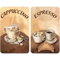 Produktbild: Herdabdeckplatte Universal Kaffee 2er Set, Für Alle Herdarten, Mehrfarbig, Gehärtetes Glas Mehrfarbig, Kunststoff (tpe) Hellgrau, Kunststoff Transparent - Mehrfarbig - Wenko