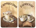 Produktbild: Wenko 2er-Set Herdabdeckplatten Espresso/Cappuccino Espresso/Cappuccino Dekor