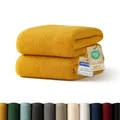 Produktbild: Blumtal Premium Frottier Handtücher Set 2 teilig 100% Baumwolle - Oeko-TEX zertifiziertes Towel 2X (50x100 cm) - Ultra saugstarkes Frottier Handtücher Set waschbar °60 - Towel - Handtuch Gelb