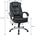 Produktbild: Bürostuhl Chefsessel Luxusdesign Ergonomische extra dicke Füllung - Schwarz