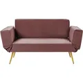 Produktbild: Schlafsofa 2-Sitzer SAARELA Samtstoff Rosa