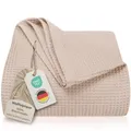 Produktbild: Premium Tagesdecke 220 x 240 cm XXL  Waffelpique 100% Baumwolle  leichte Wohn...
