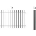 Produktbild: Metallzaun Anbau-Set Chaussee Anthrazit z. Einbetonieren 120 cm x 200 cm
