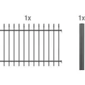 Produktbild: ALBERTS Zaun-Anbauset Chaussee, zum Einbetonieren (Anthrazit, 120 cm)
