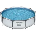 Produktbild: Bestway Stahlrahmen-Pool Set Steel Pro Max Frame Ø 305 x 76 cm Rund Lichtgrau