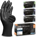 Produktbild: PROGRIP Einweghandschuhe Diamant Grip, Schwarz, Einmalhandschuhe Extra Stark, Nitrilhandschuhe Gr. L, 2x dicker, Handschuhe Einweg, Arbeitshandschuhe für Werkstatt & Montage, 500 Stück (10x50 Stk)