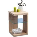 Produktbild: Xora Beistelltisch, Sonoma Eiche, Glas, Holzwerkstoff, quadratisch, Bodenplatte, 40x60x40 cm, offenes Fach, Wohnzimmer, Wohnzimmertische, Beistelltische, Glas-Beistelltische