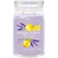 Produktbild: Yankee Candle Zitrone Lavendel Lemon Lavender Duftkerze im Glas Groß 1629970E Signature, Duftkerze mit langer Brenndauer von 150 Stunden, Yankee Candle Düfte