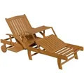 Produktbild: Juskys Akazienholz Sonnenliege SunScape mit Rädern und Tisch