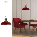 Produktbild: bamyum Asletl Küchenlampe Hängend Industrial Metall Ø41cm, Küchenlampe Rot Vintage, Hängelampe Esstisch, Pendelleuchte Rot, Wohnzimmerlampe Hängend, Pendelleuchte Esstisch Vintage, Esstischleuchten