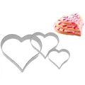 Produktbild: 6x 3 Terrassen-Ausstecher Herz 4/5/6 cm Edelstahl Plätzchenausstecher Backdeko