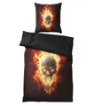 Produktbild: Sanilo Bettwäsche Totenkopf in Flammen 135x200 cm, Bettbezug und Kissenbezug, Baumwolle, 2 teilig