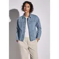 Produktbild: Jeansjacke STREET ONE, Damen, Gr. 42, ultra bleached wash, Jeans, 61% Baumwolle, 39% Lyocell, unifarben, normal normal, V-Ausschnitt, Bündchen, Jacken, aus softem Materialmix