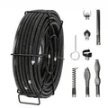 Produktbild: VEVOR Rohrreinigungsspirale 30 m x 16 mm, professionelles Rohrreinigungskabel mit 7 Schneidern für 20-100 mm Rohre, Hohlkern-Kanalisationsspirale fü