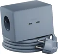Produktbild: Brennenstuhl hugo! ONE Steckdosenwürfel 2 USB C 20W PD, Wireless Charger, Gehäuse aus mind. 20% recyceltem Material (Steckdosenleiste 2-fach, Anti-Rutsch-Gummi, Touch-Schalter, 2m Kabel) ice blue