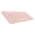 Produktbild: Logitech K380 Kabellose Bluetooth-Tastatur, Multi-Device & Easy-Switch Feature, Windows- und Apple-Shortcuts, PC/Mac/Tablet/Handy/Apple iOS+TV, US QWERTY-Layout - Rose