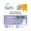 Produktbild: Damenbinden Super mit Flügeln 12 Stk. | Naty | Bio-Baumwolle | hautverträglich