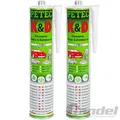 Produktbild: 2x PETEC K & D KAROSSERIE KLEBE & DICHTMASSE KLEBER KLEBE WEIß 310 ML 94530