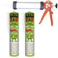 Produktbild: Petec 2x K & D Kleben und Dichten Weiss 310ml + Ausdrückpistole
