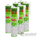 Produktbild: 6x PETEC K & D KAROSSERIE KLEBE & DICHTMASSE KLEBER KLEBE WEIß 310 ML 94530