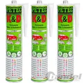 Produktbild: 3x PETEC K & D KAROSSERIE KLEBE & DICHTMASSE KLEBER KLEBE WEIß 310 ML 94530