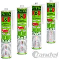 Produktbild: 4x PETEC K & D KAROSSERIE KLEBE & DICHTMASSE KLEBER KLEBE WEIß 310 ML 94530