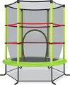 Produktbild: COSTWAY Ø140cm Gartentrampolin mit Sicherheitsnetz, Trampolin bis 45kg belastbar, Indoor-/Outdoortrampolin für Kinder ab 3 Jahre