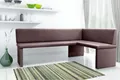 Produktbild: Eckbank Bank Küchenbank  -Cora XL / L - Kunstleder Braun 196 x 142 cm