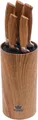 Produktbild: KING Messerblock Essential (6tlg), Messer mit Wellenschliff, Griffe in Holzoptik, (5 Messer+ Messerblock)
