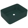 Produktbild: Waschbecken Badezimmer Aufsatzwaschbecken Matt Dunkelgrün 41x30x12 Cm Keramik