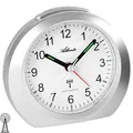 Produktbild: Atlanta Funkwecker ohne Ticken mit Licht Snooze Leuchtzeiger Analog - 1856 (Silber)