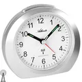 Produktbild: Funkwecker ohne Ticken mit Licht Snooze Leuchtzeiger Analog - 1856 (Silber)