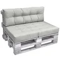 Produktbild: Beautissu Palettenkissen Outdoor Rückenkissen 120x40 cm – Auflagen für Paletten Europaletten Palettensofa Palettenmöbel Balkon Palettenpolster Garten Lounge Kissen Outdoor Hellgrau – Elements