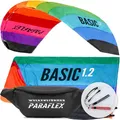 Produktbild: Wolkenstürmer® Paraflex Basic 1.2 (Rainbow) Kite - 2-Leiner Lenkmatte mit Flugschlaufen – Zweileiner Lenkdrachen - Flugdrachen für Kinder ab 6 Jahren