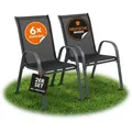 Produktbild: Gartenstühle 2er Set Kuba – Gartenstühle Stapelbar Mit Robustem Metallgestell Und Hoher Belastbarkeit – Bequeme Stapelstühle Auch Als Terrassenstühle Oder Balkonstühle - Albatros